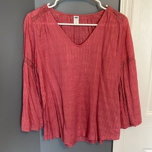 Pink shimmer blouse